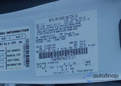 2016 Ford Fusion S из США, поврежденный, VIN 1FA6P0G74G5121531